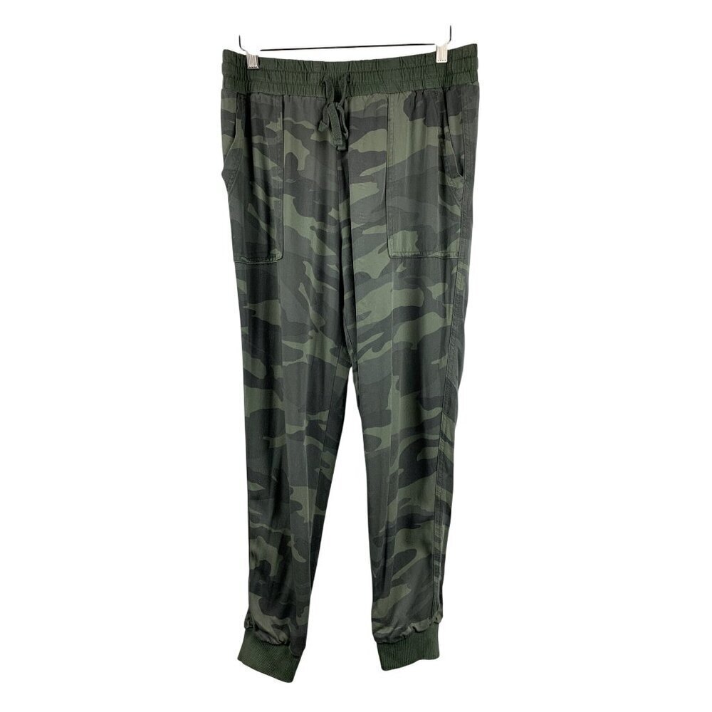 Splendid Camo Print Jogger Pants M Rayon Womens Green Made In Bangladesh